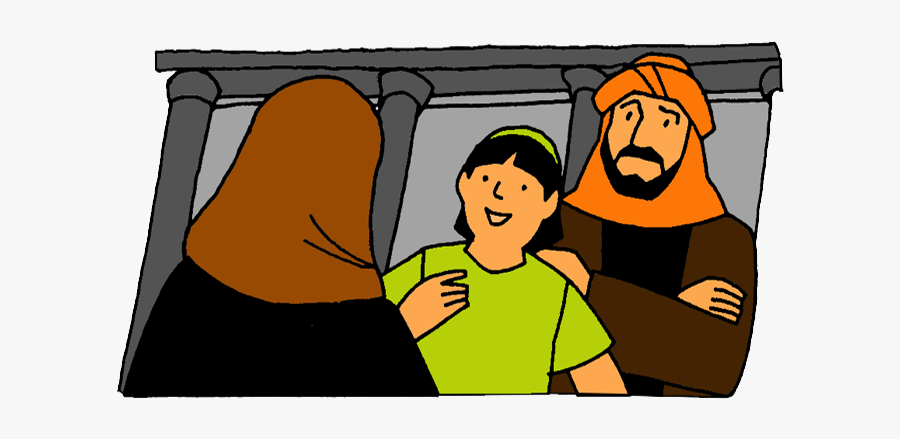 Cartoon Jesus At The Temple As A Boy, Transparent Clipart