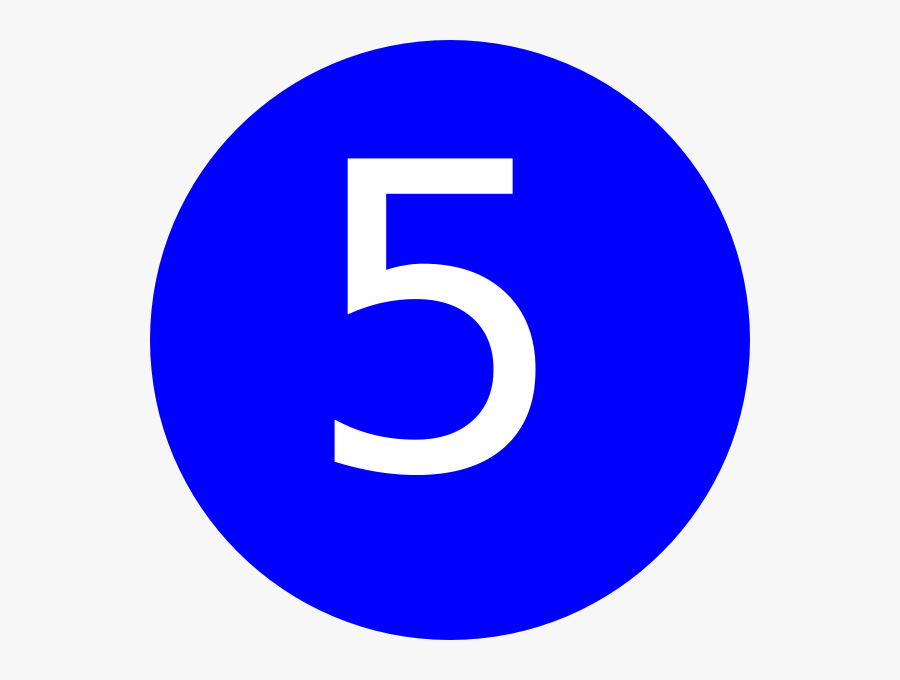 Number 5 With Blue Background, Transparent Clipart