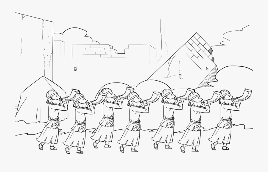 Line Art,angle,area - Fall Of Jericho Coloring Page, Transparent Clipart