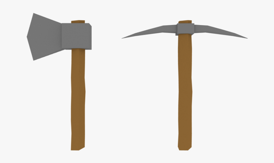 Low Poly Axe & Pickaxe 3d Model - Framing Hammer, Transparent Clipart