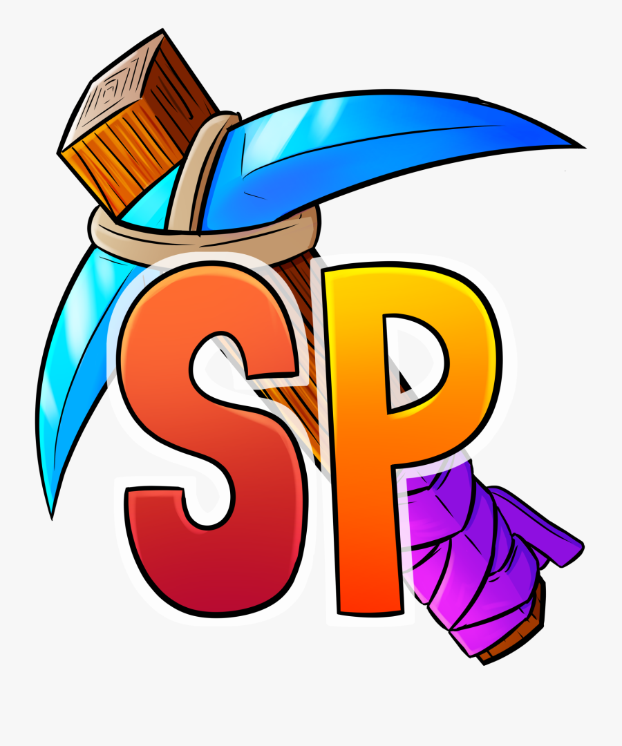 Server Icon With A Diamond Pickaxe And "sp - Minecraft Icon For Server, Transparent Clipart