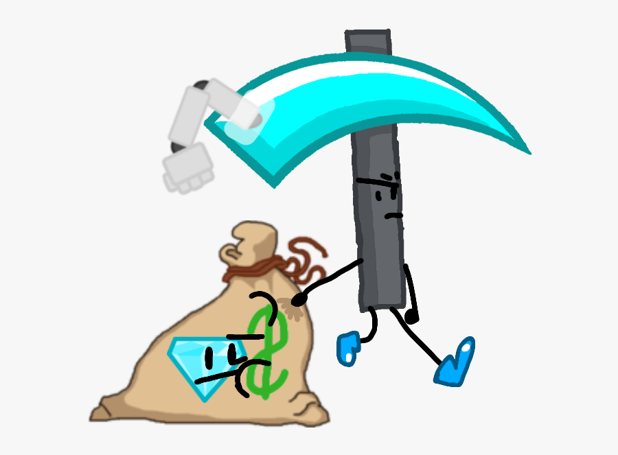 Diamond Pickaxe Pose, Transparent Clipart