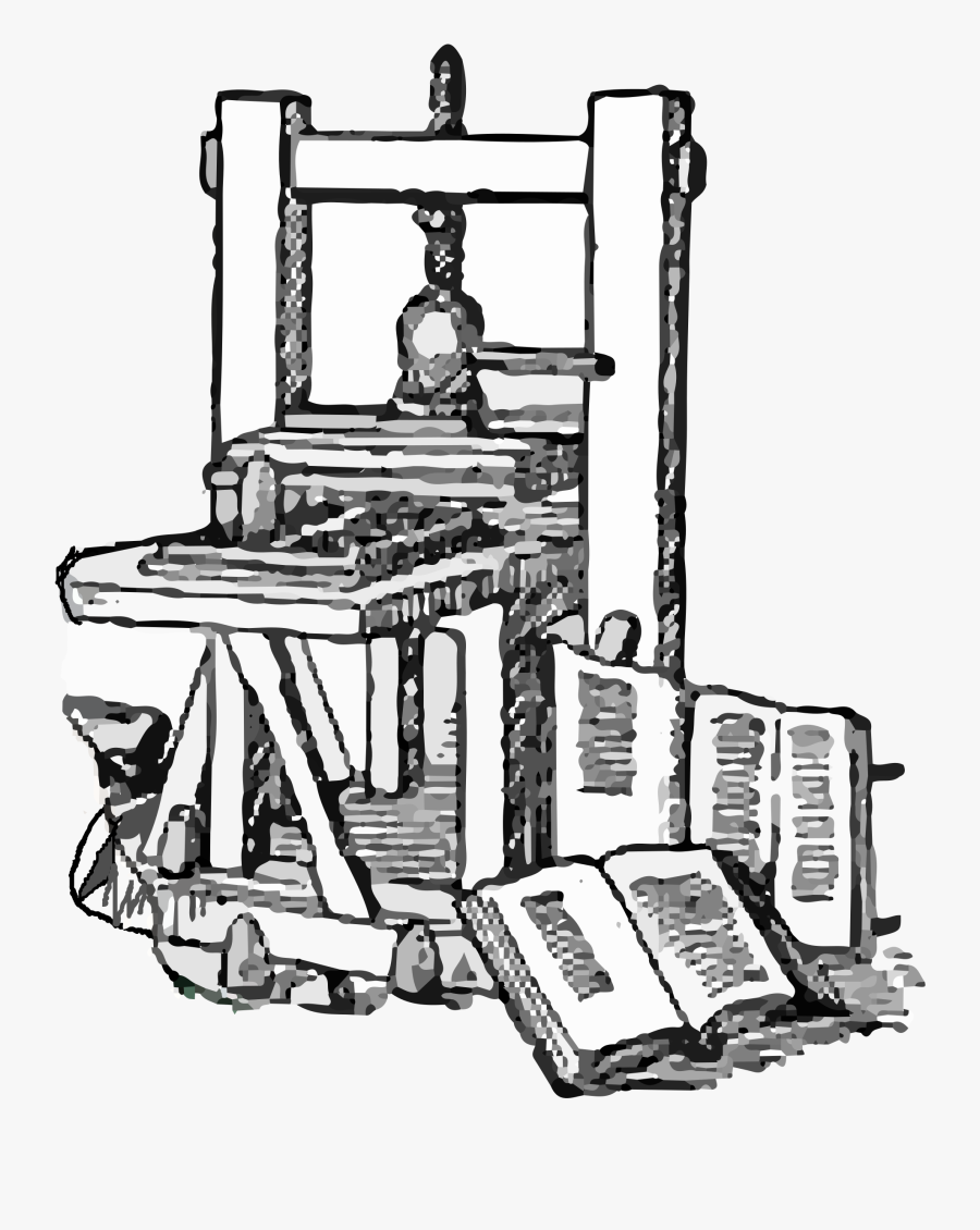 Clip Art Printing Press Clip Art - Industrial Age Of Media, Transparent Clipart
