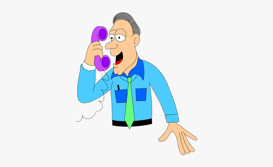 Phone Person Talking On Clipart Man Transparent Png - Man Talking On The Phone Clipart, Transparent Clipart