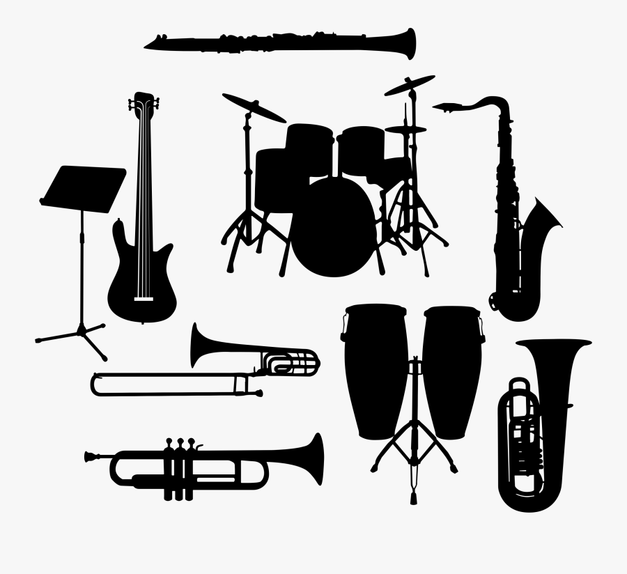 Transparent Snare Drum Clipart Black And White - Clip Art Music Instruments, Transparent Clipart