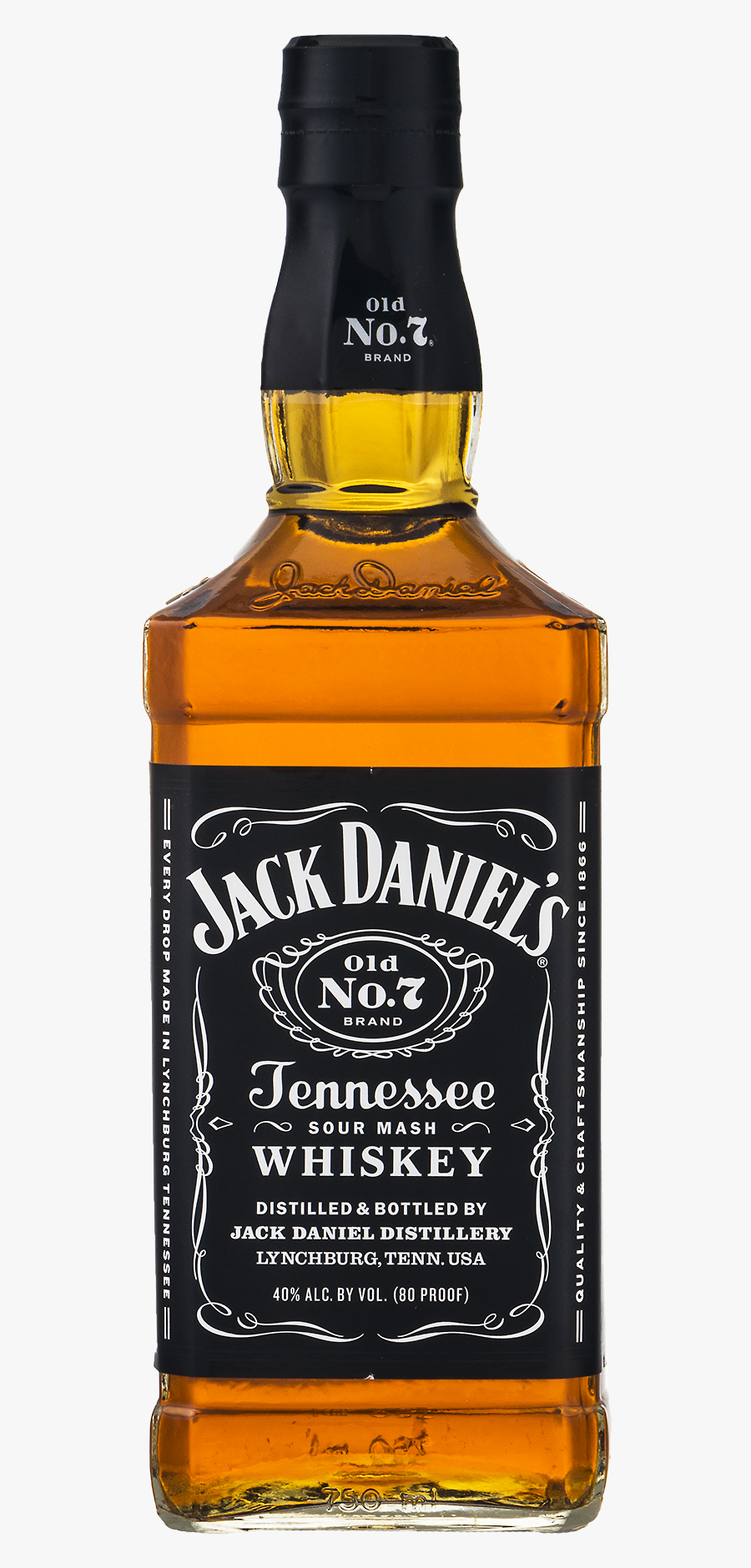 Clip Art Bottle For Free - Jack Daniels Whiskey Label, Transparent Clipart