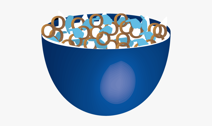 Bowl Of Cereal With Blue Marshmallows, Transparent Clipart