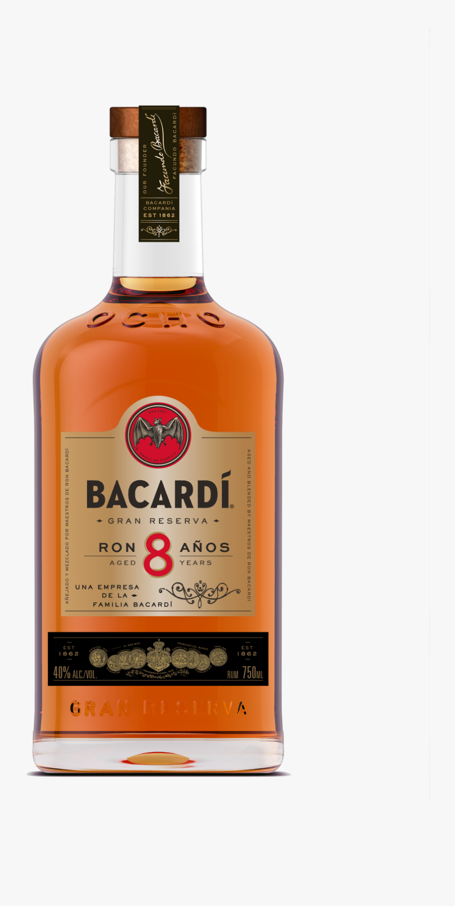 Distilled Beverage,whisky,blended Malt Whisky,blended - Bacardi 8 Anos Rum, Transparent Clipart