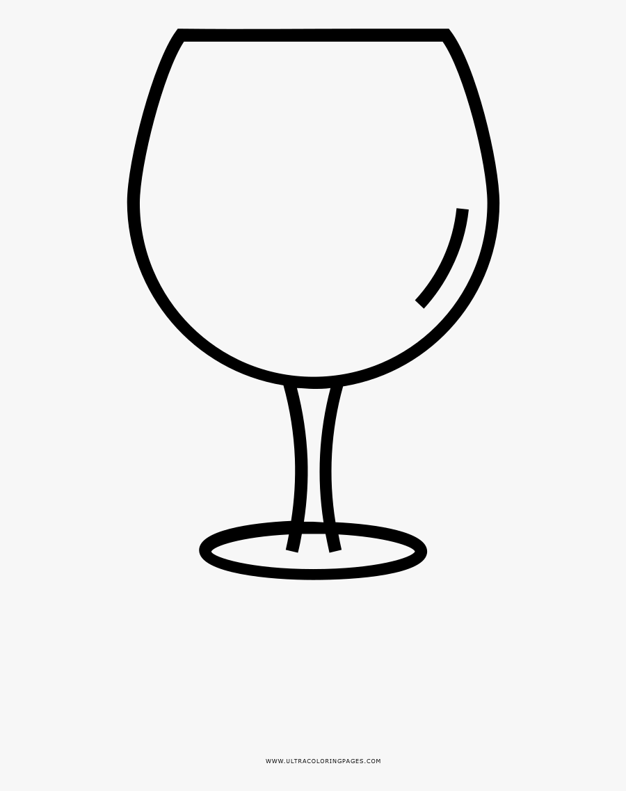 Stemware Coloring Page - Wine Glass Drawing Transparent, Transparent Clipart