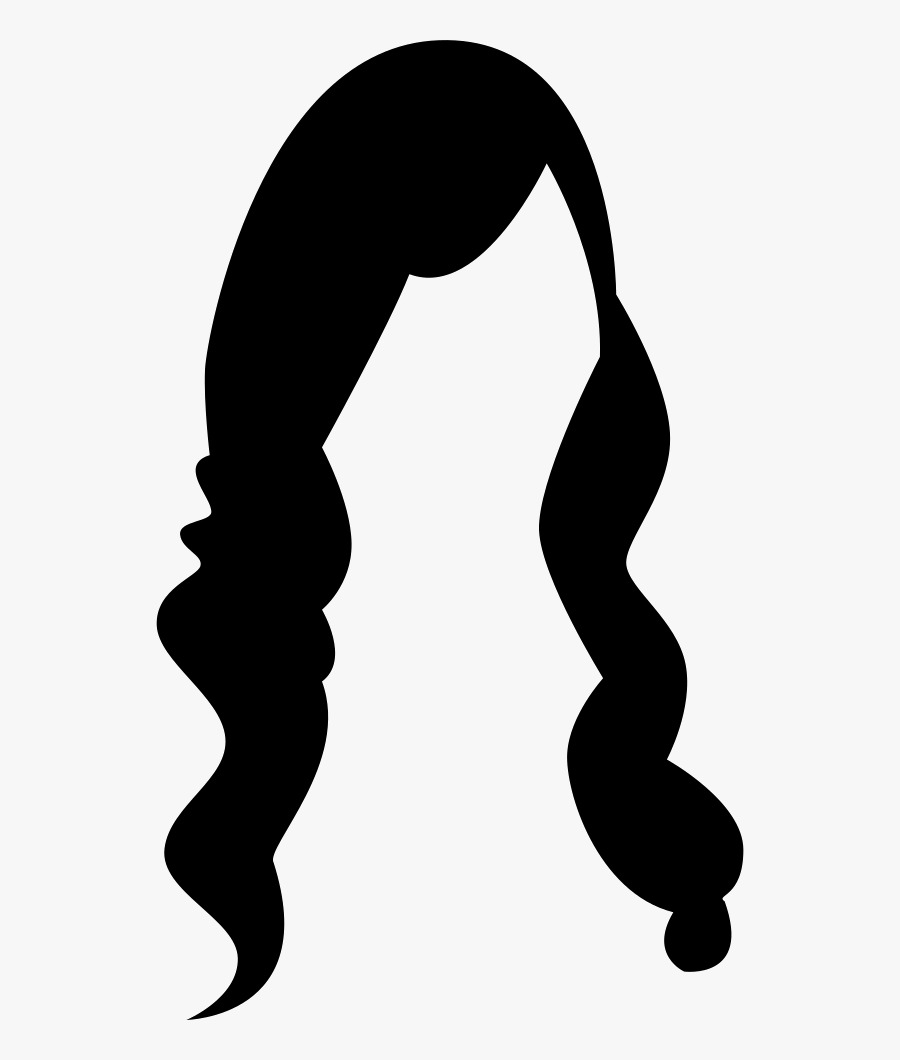 Female Long Hair Comments Scissors Cutting Hair Silhouette - Long Hair Clipart Black And White, Transparent Clipart