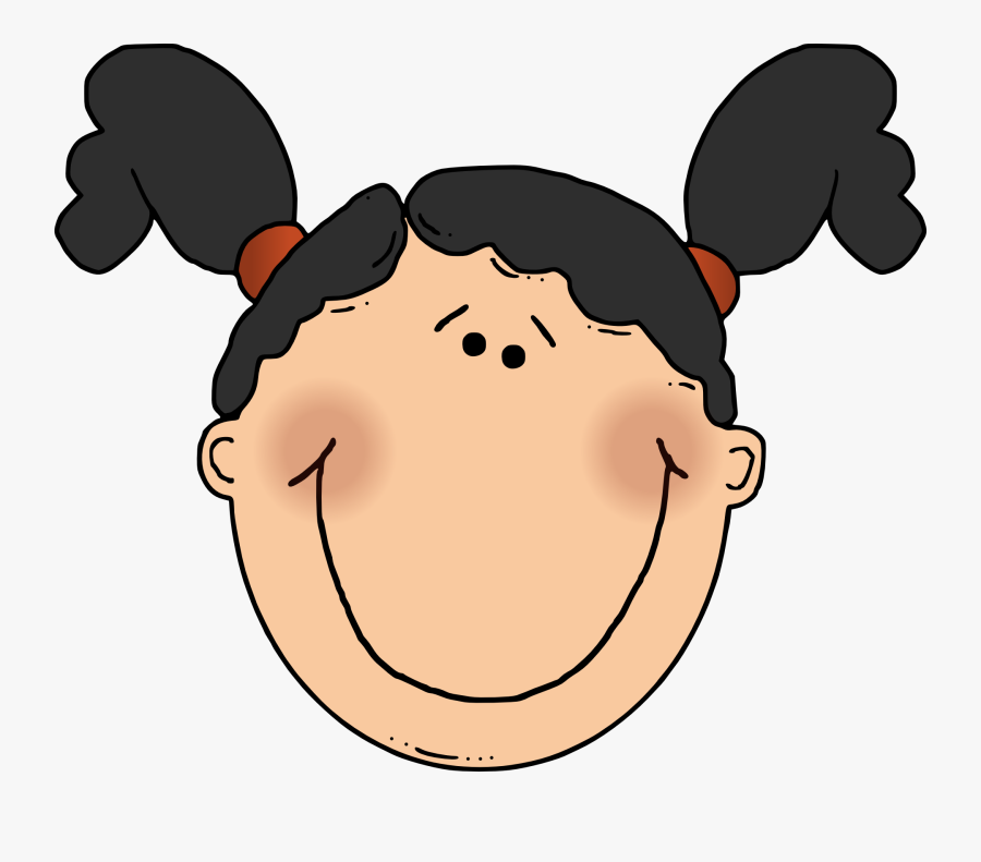 Lady, Woman, Girl, Face, Happy, Smiling, Content, Braid - Baby Girl Clip Art, Transparent Clipart
