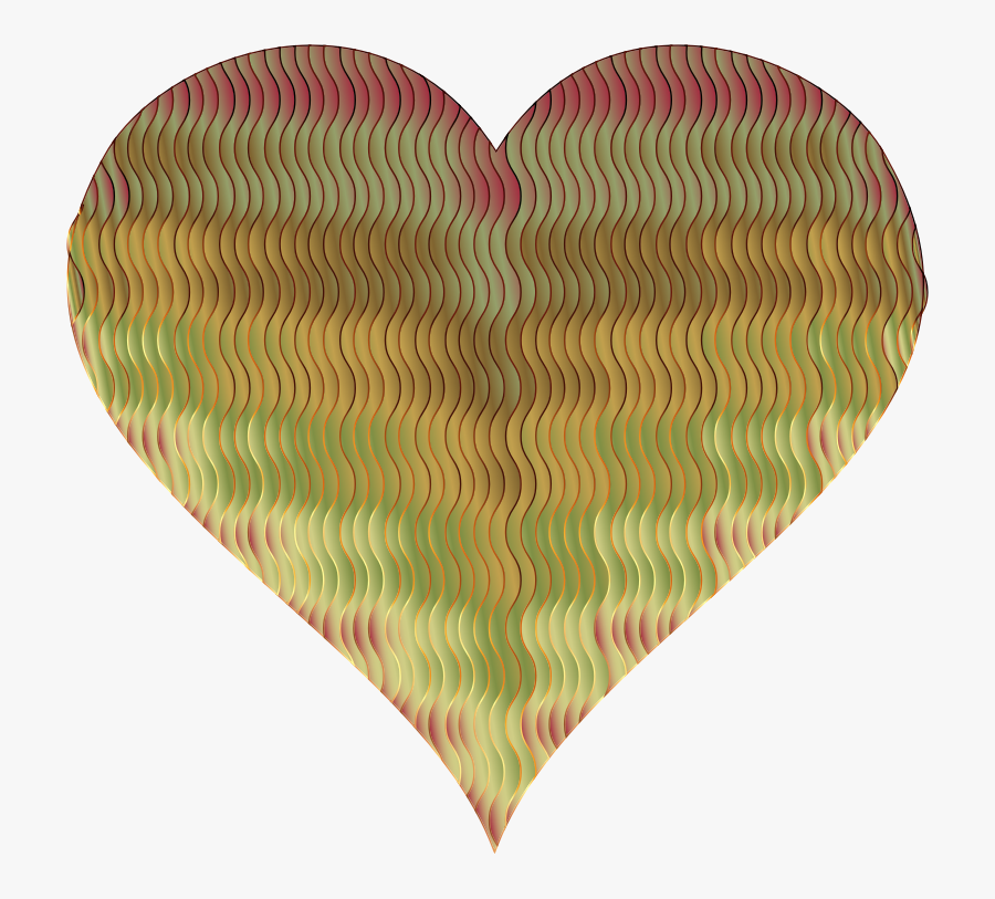 Colorful Wavy Heart - Heart, Transparent Clipart