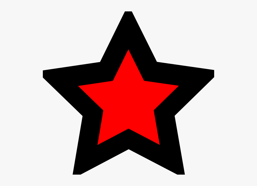 Star Clipart Vector - Red Star Black Outline, Transparent Clipart