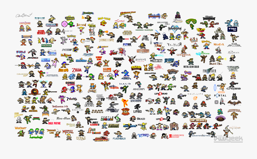 Every Video Game Character, Transparent Clipart