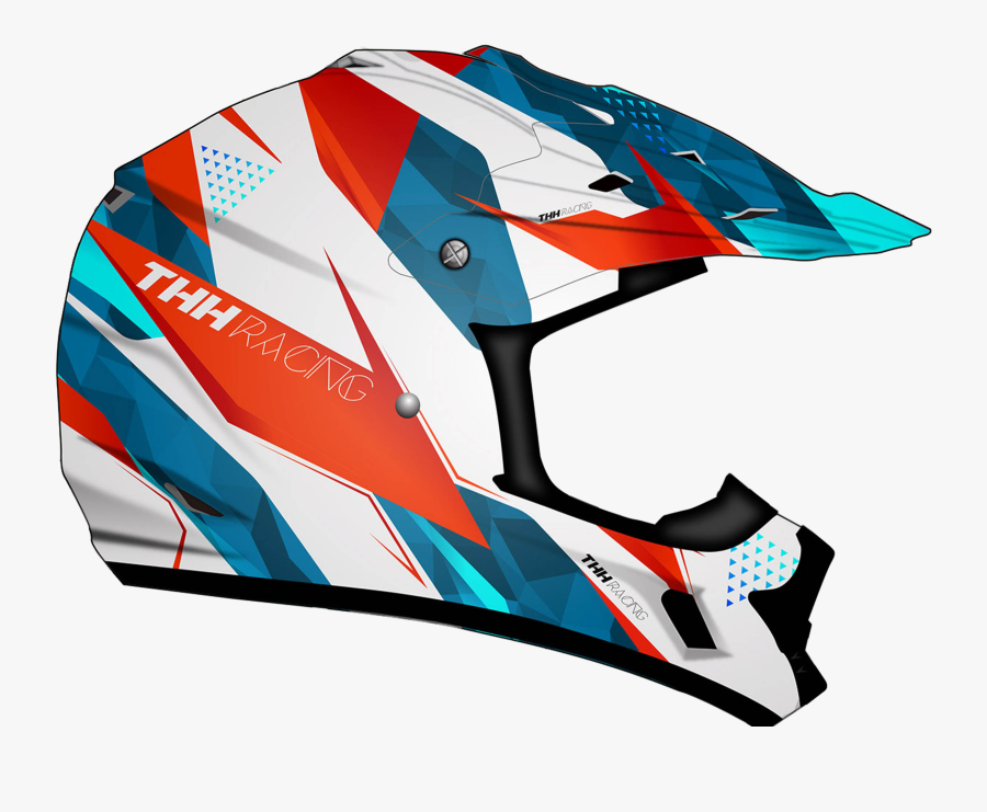 Tx12 For Thh Helmets White Blue Orange Helmet - Helmet Graphic Design, Transparent Clipart