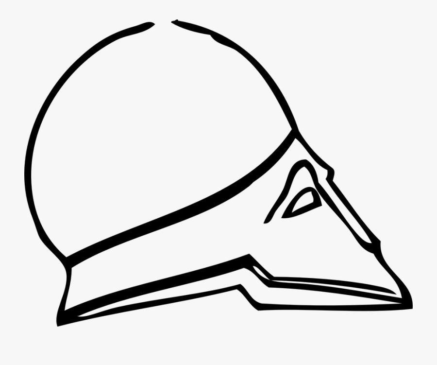 Helmet, Armor, Fighter, Greek - Greek Helmet, Transparent Clipart