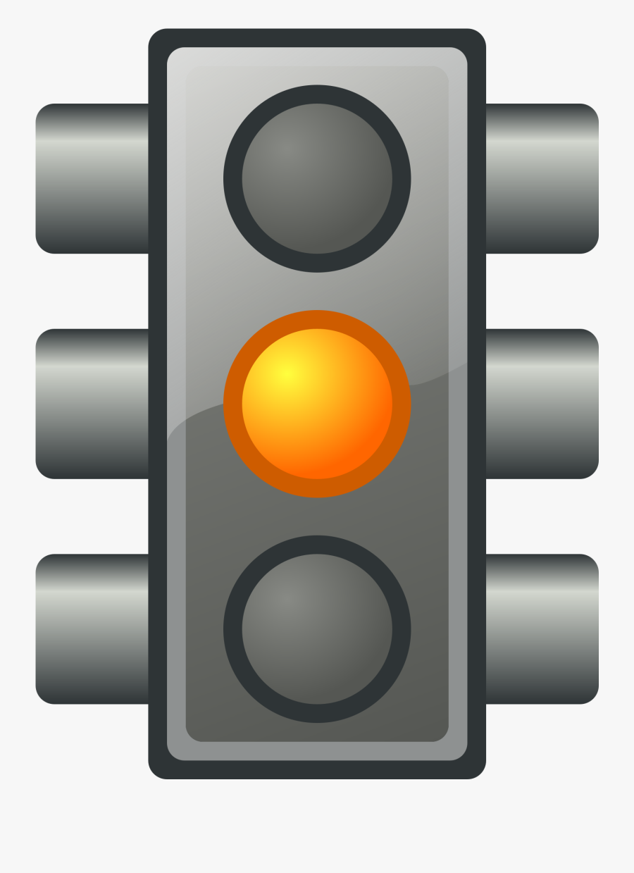 Transparent Red Light Clipart - Orange Traffic Light Png, Transparent Clipart