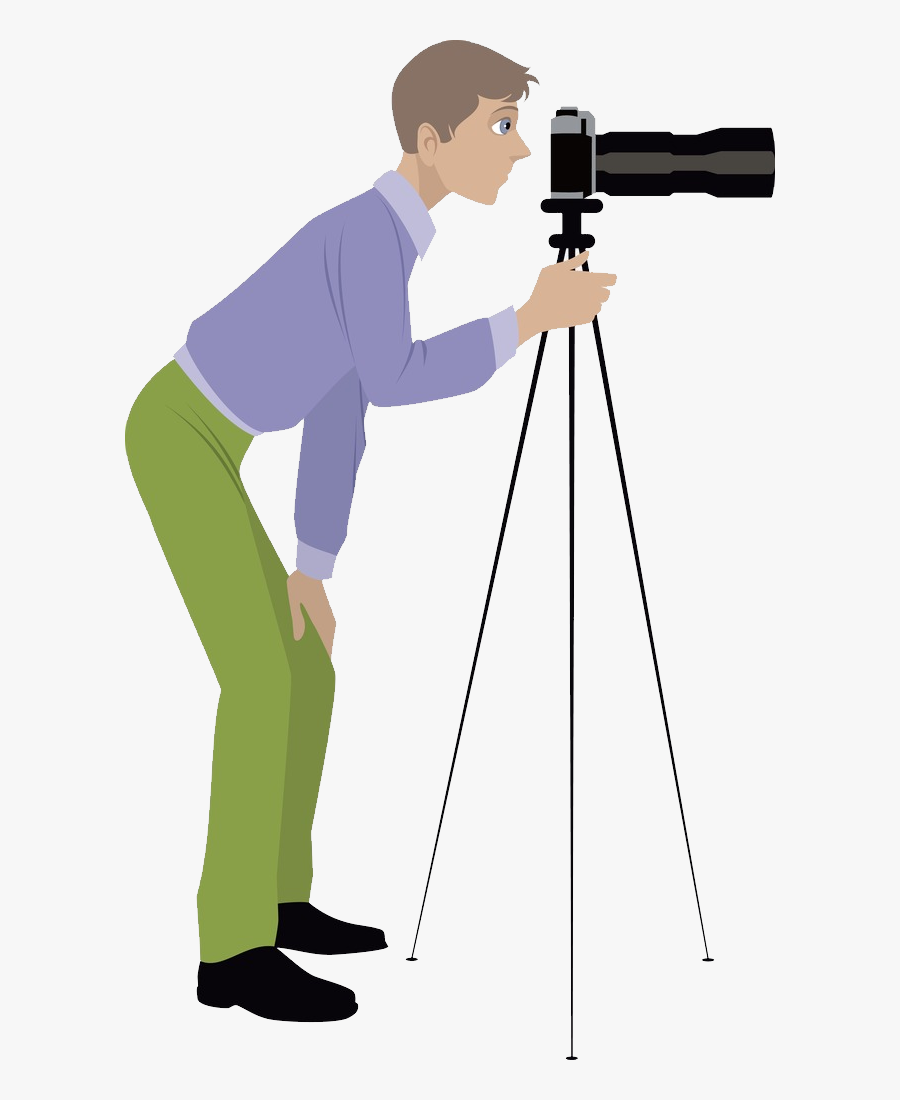 Reporter Png - Photographer In Drawing, Transparent Clipart