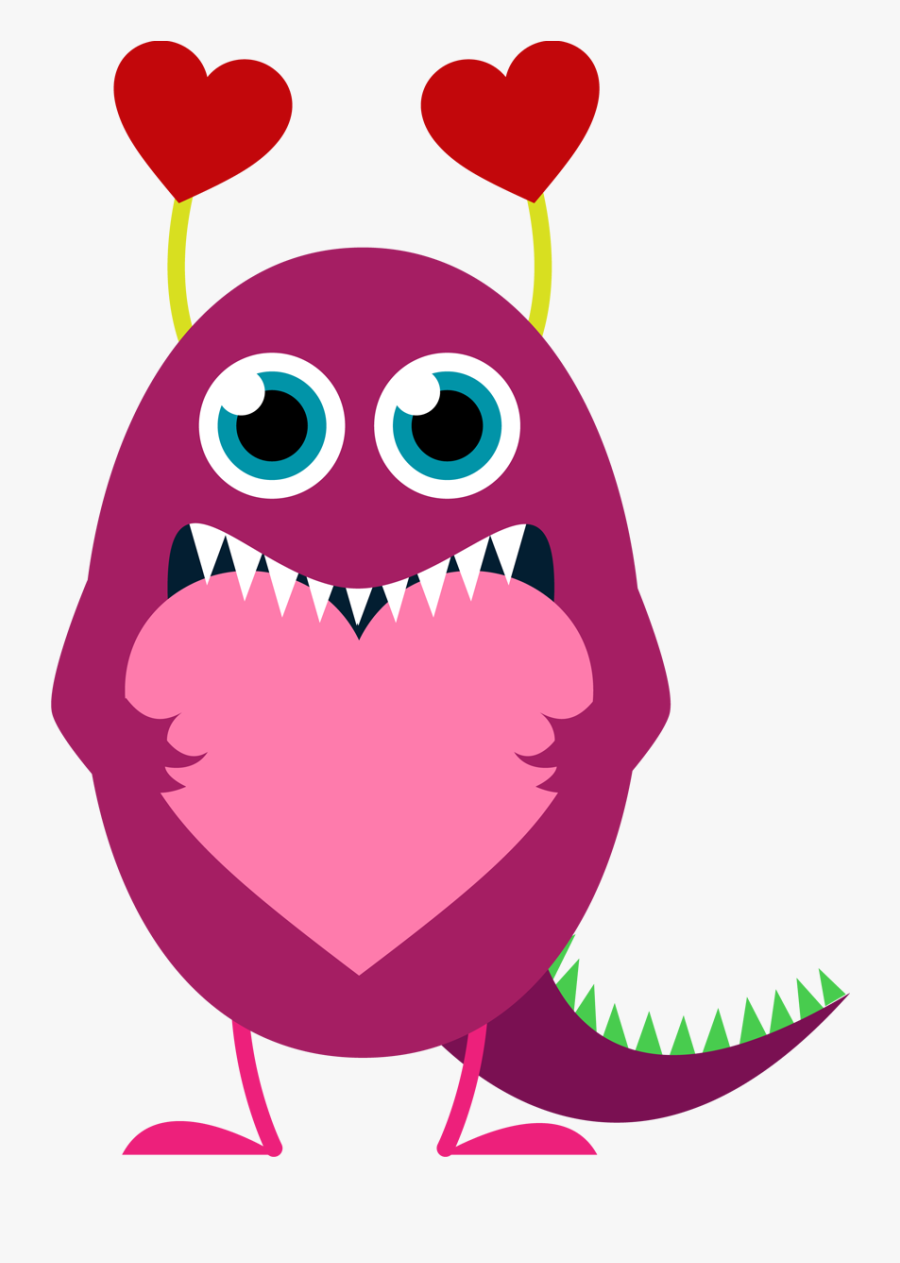 Monster Valentines Day Clipart, Transparent Clipart