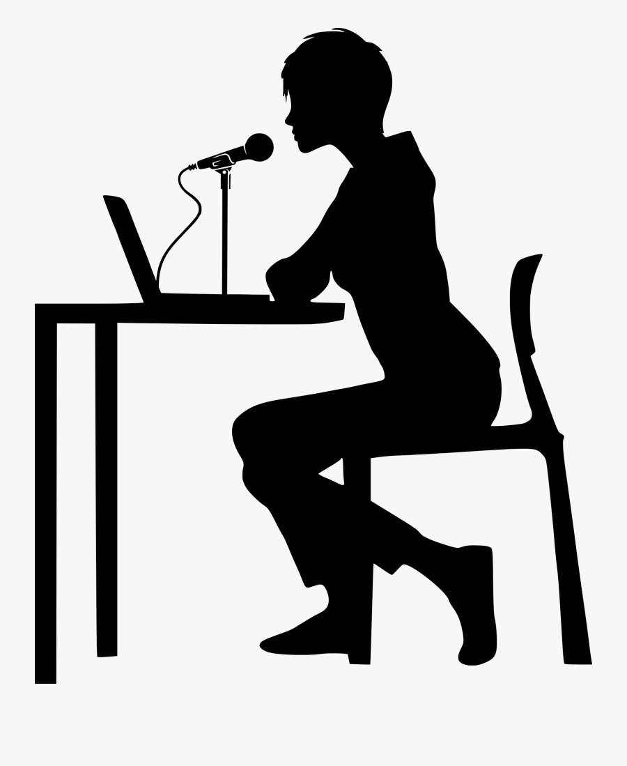 People Sitting At Table Silhouette Png - Silhouette Of Public Speaking, Transparent Clipart