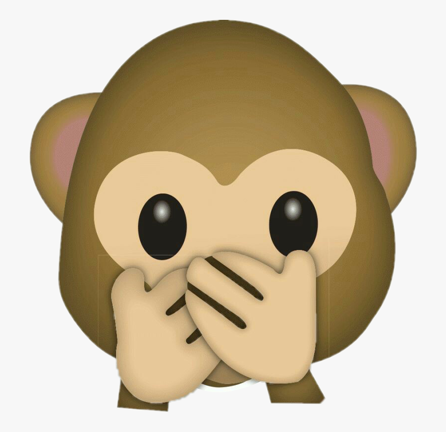 Monkeyemoji Monkey Silence Sshh Calla Emotions Ftsticke - Emoticon Mono Tapandose La Boca, Transparent Clipart
