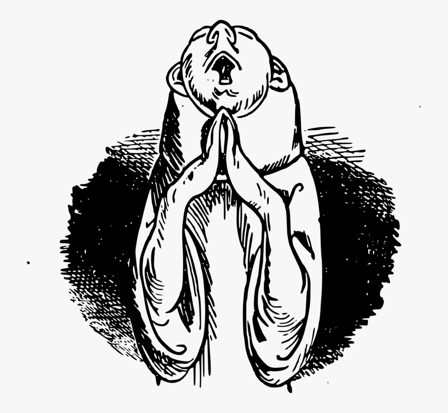 Art,monochrome Photography,artwork - Lukisan Tangan Berdoa Hitam Putih, Transparent Clipart