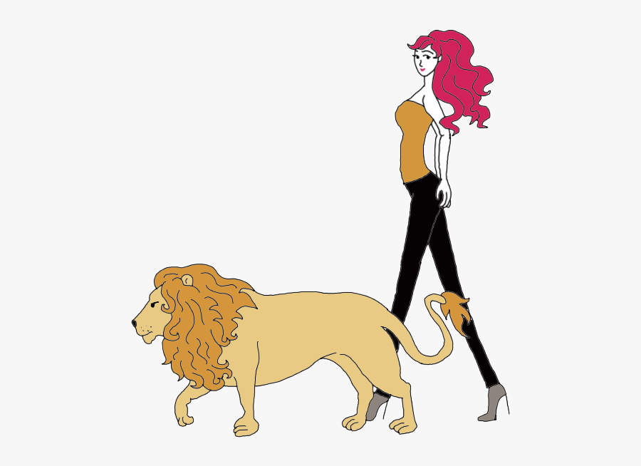 Lion Dream Dictionary Interpret Now - Man Riding Lion Drawing, Transparent Clipart