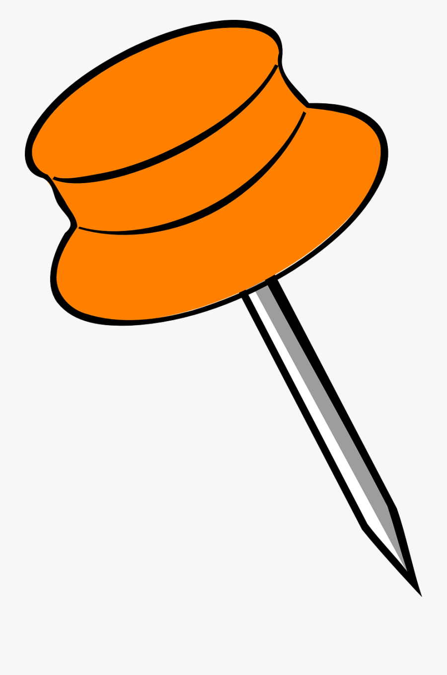 Orange Pin, Pin, Pushpin, Thumbtack, Office Supplies - Pin Clipart, Transparent Clipart