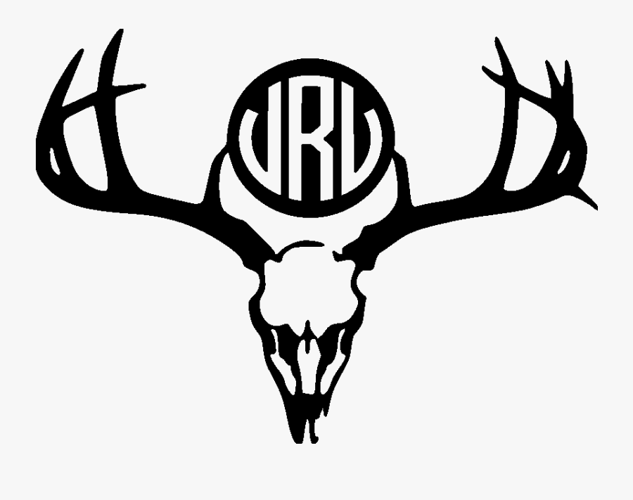 Deer Skull Monogram File Size - Deer Skull Transparent Background, Transparent Clipart