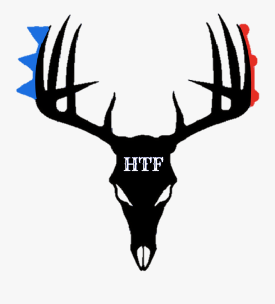 Hunt The Front - Black And White Deer Skull, Transparent Clipart