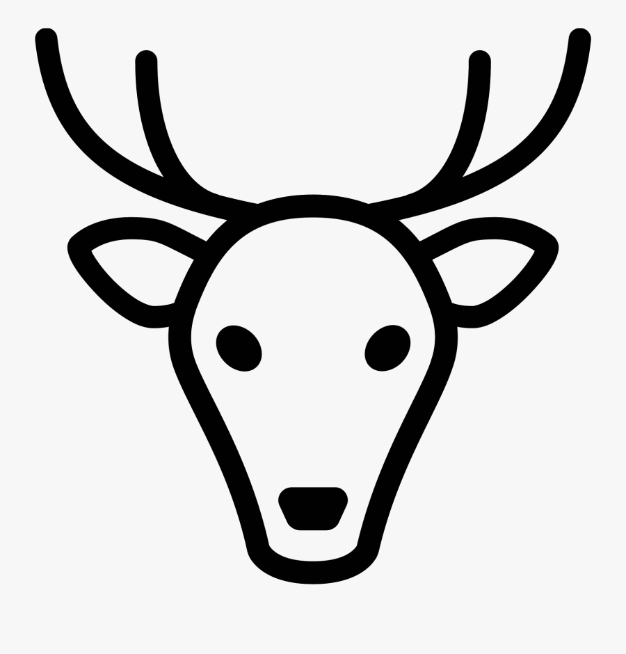 The Skull Profile Of A Deer, Facing Foward Clipart - Deer Icon Png, Transparent Clipart