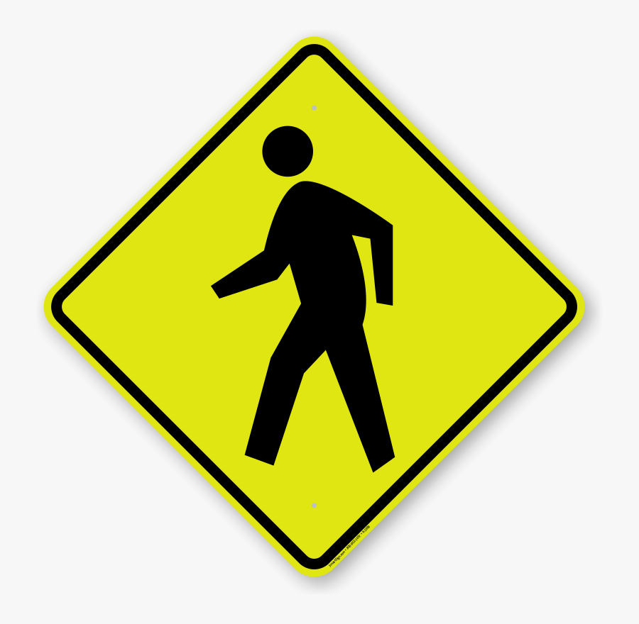 Parking Lot Traffic Signs - Human Crossing Sign, Transparent Clipart