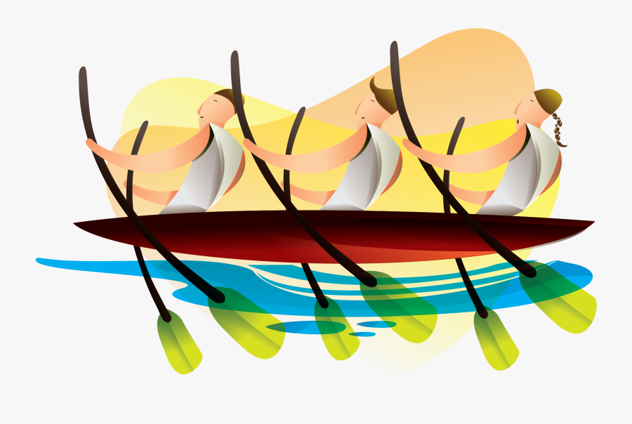 Highly Engaged Employees Paddling In The Same Direction - Illustration, Transparent Clipart