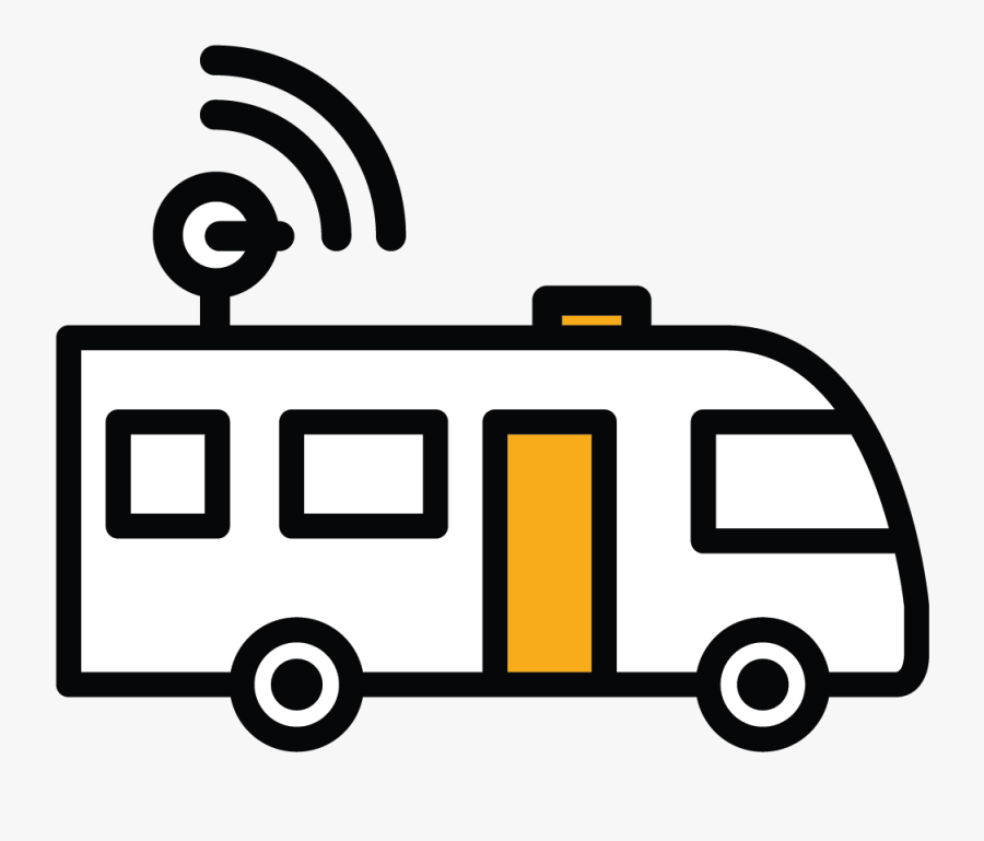 Black And White Motorhome Clipart , Png Download - Rv Clipart Black And White, Transparent Clipart