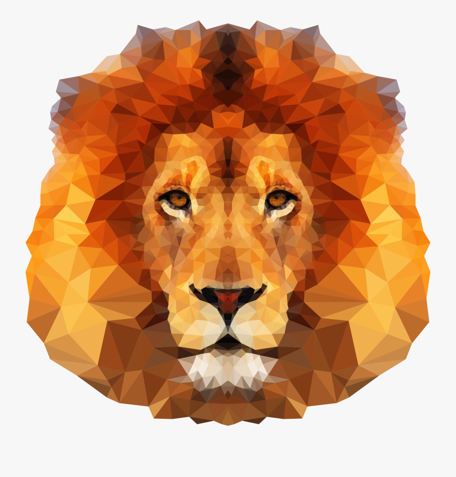 Clip Art Images Of Lions Face - Low Poly Lion Face, Transparent Clipart
