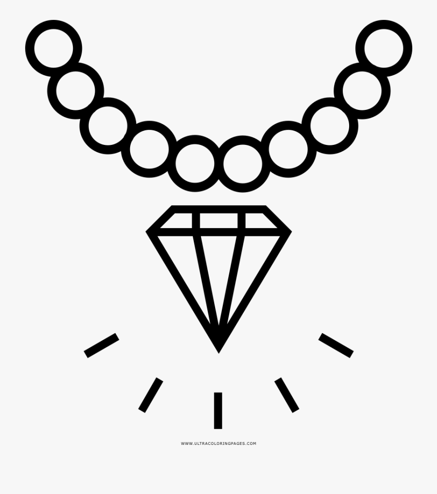 Diamond Necklace Coloring Bltidm - Necklace Outline, Transparent Clipart