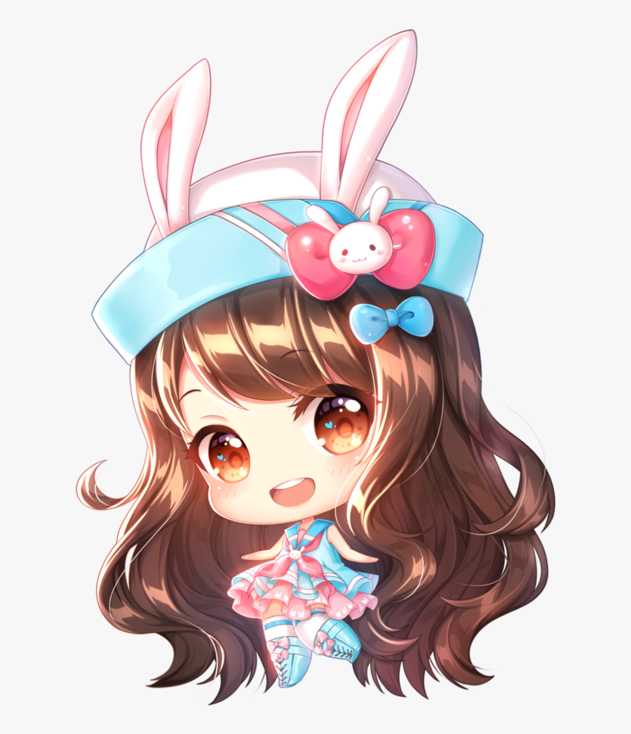 Normal Chibi Commission For I"m Sorry, It Took A Little - Brown Hair Anime Girl Chibi, Transparent Clipart