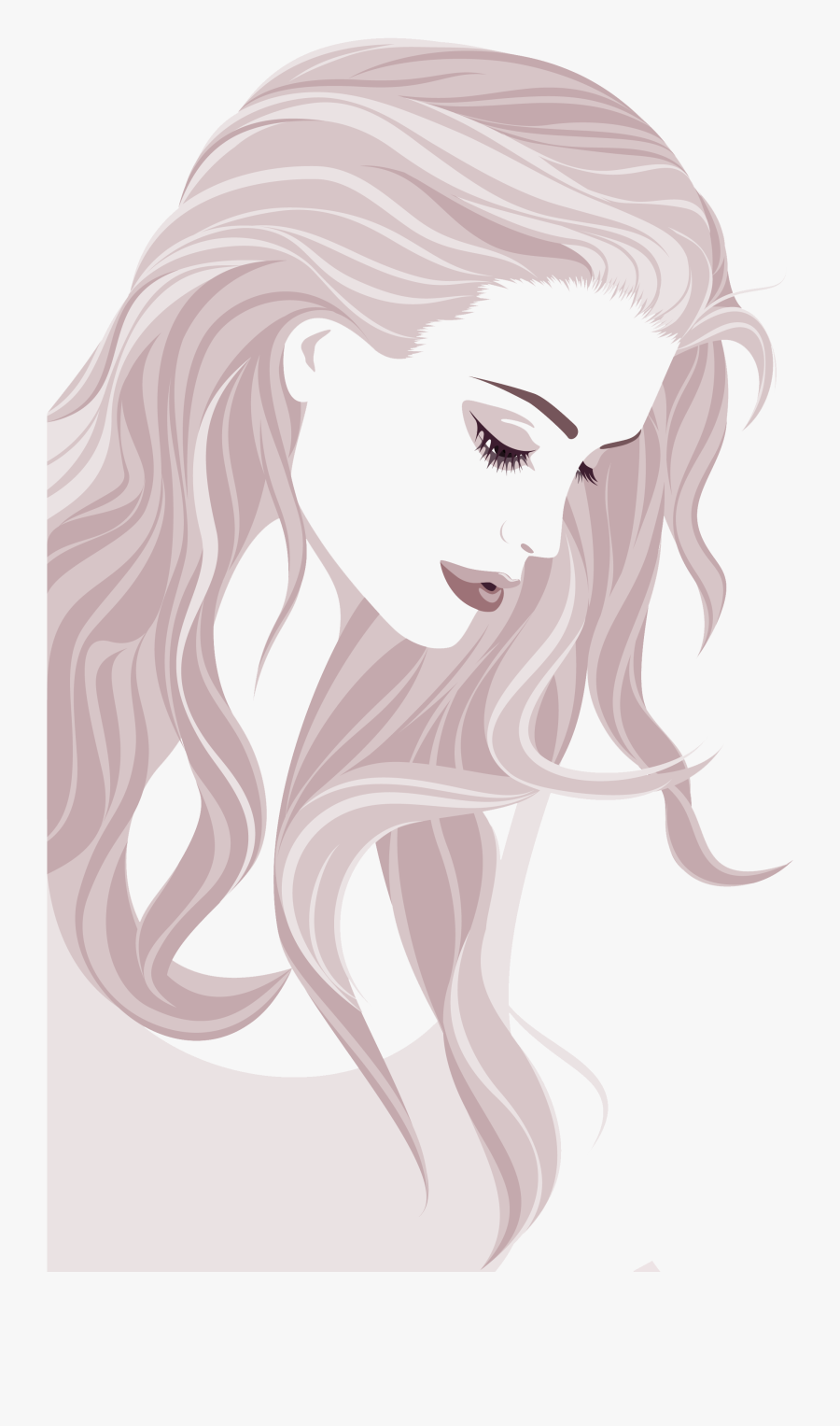 Clip Art Hairstyles Drawings - Vector Beauty Woman Png, Transparent Clipart