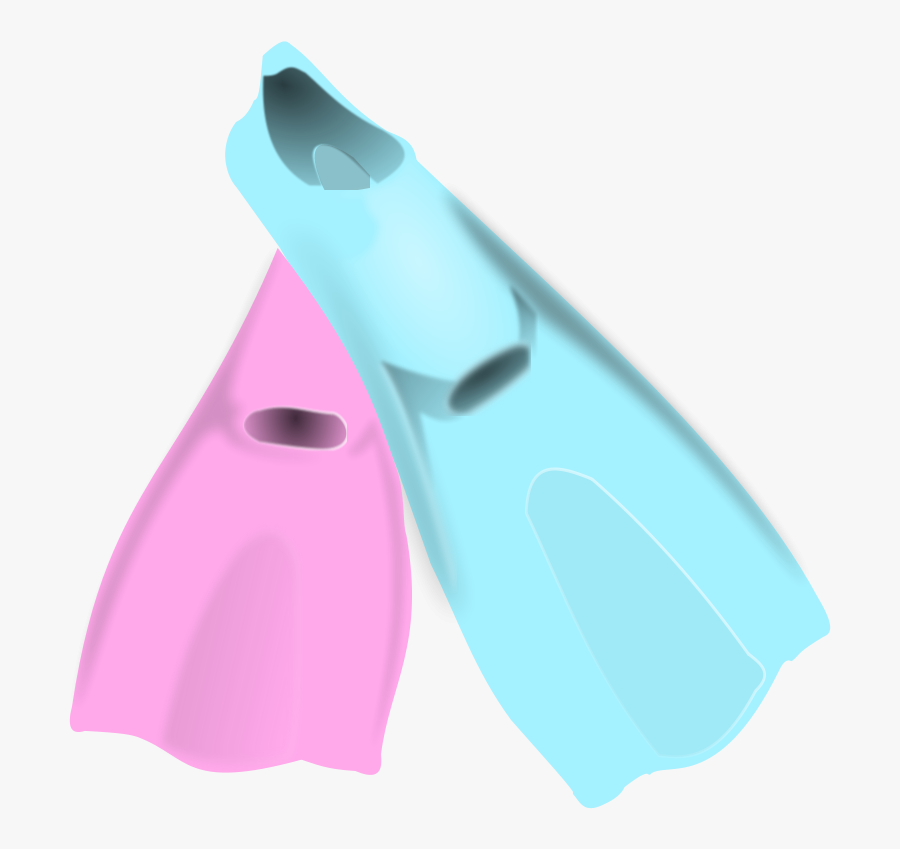 Flippers, Swim, Swimming, Diving, Pink, Blue - Flippers Clipart, Transparent Clipart