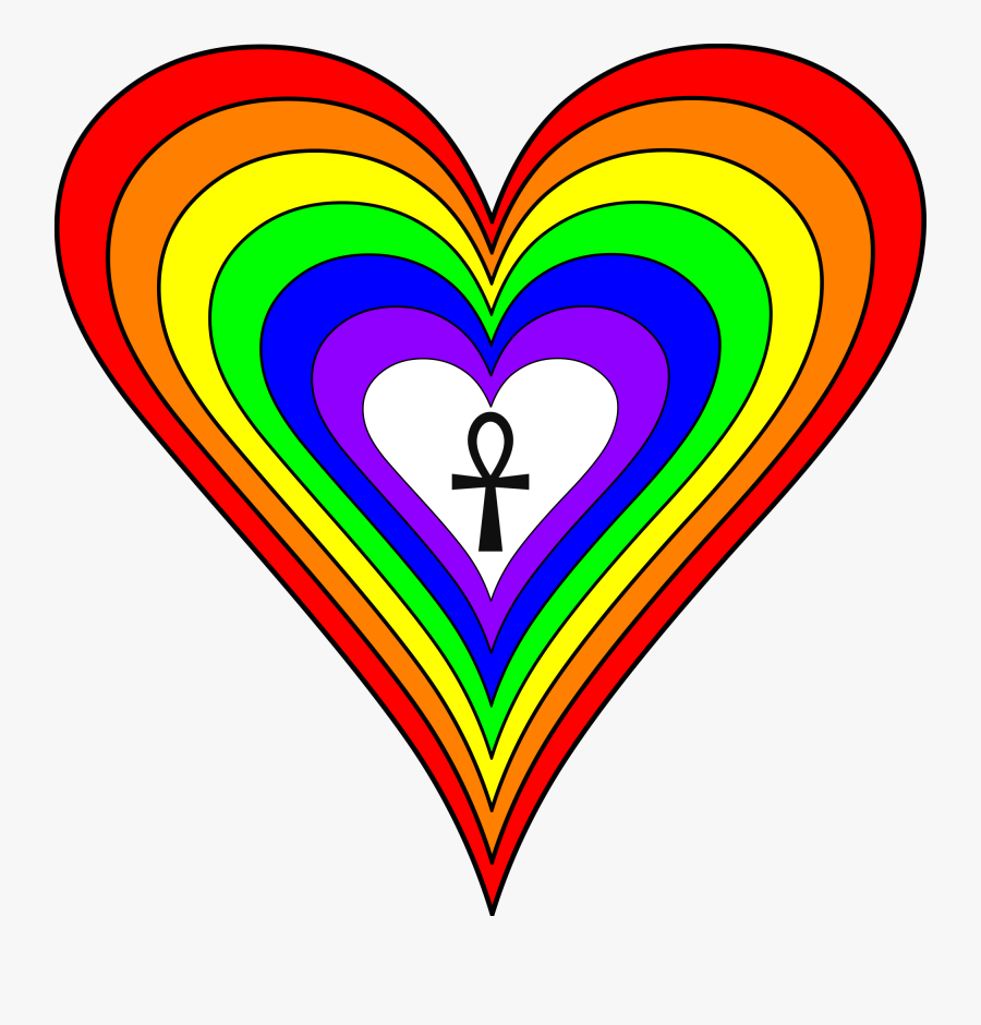 Rainbow Heart No Background Clipart , Png Download - Rainbow Heart, Transparent Clipart