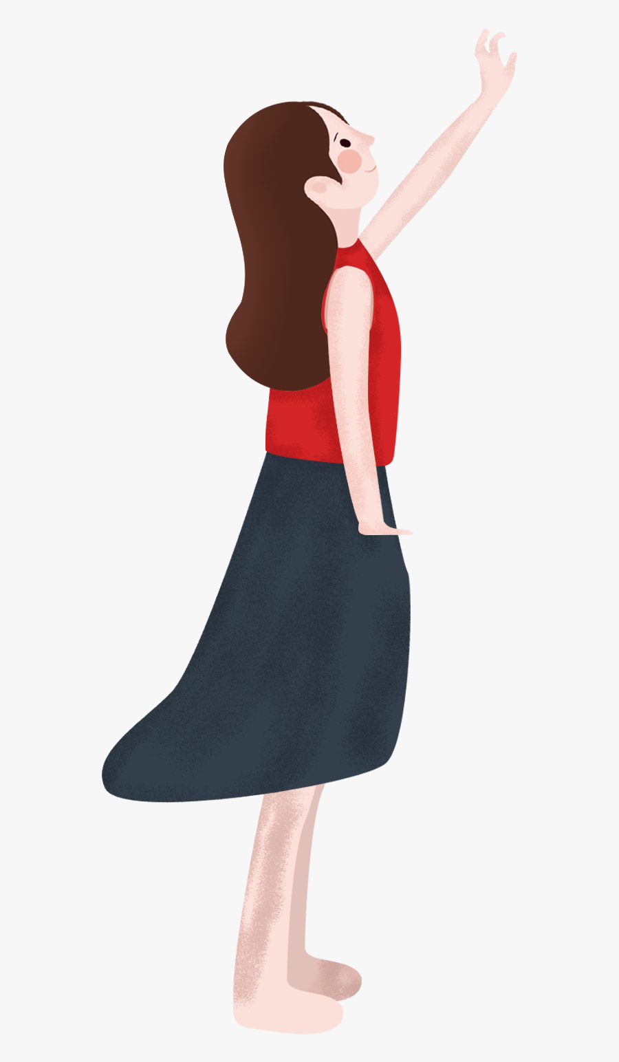 Transparent Girl With Long Hair Clipart - Pencil Skirt, Transparent Clipart