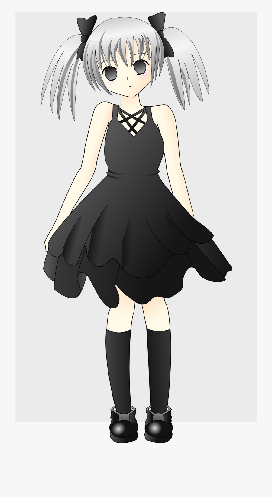Girl With Silver Hair - Anime Girl Clipart, Transparent Clipart