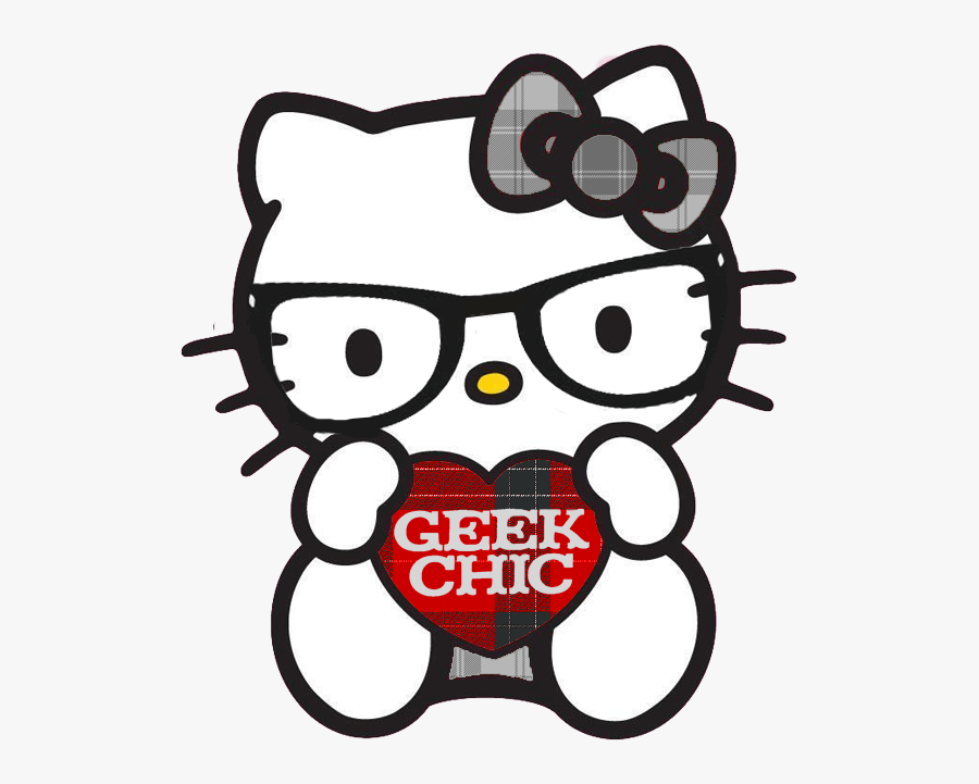 Geek Hello Kitty Clipart , Png Download - Hello Kitty Wearing Glasses, Transparent Clipart