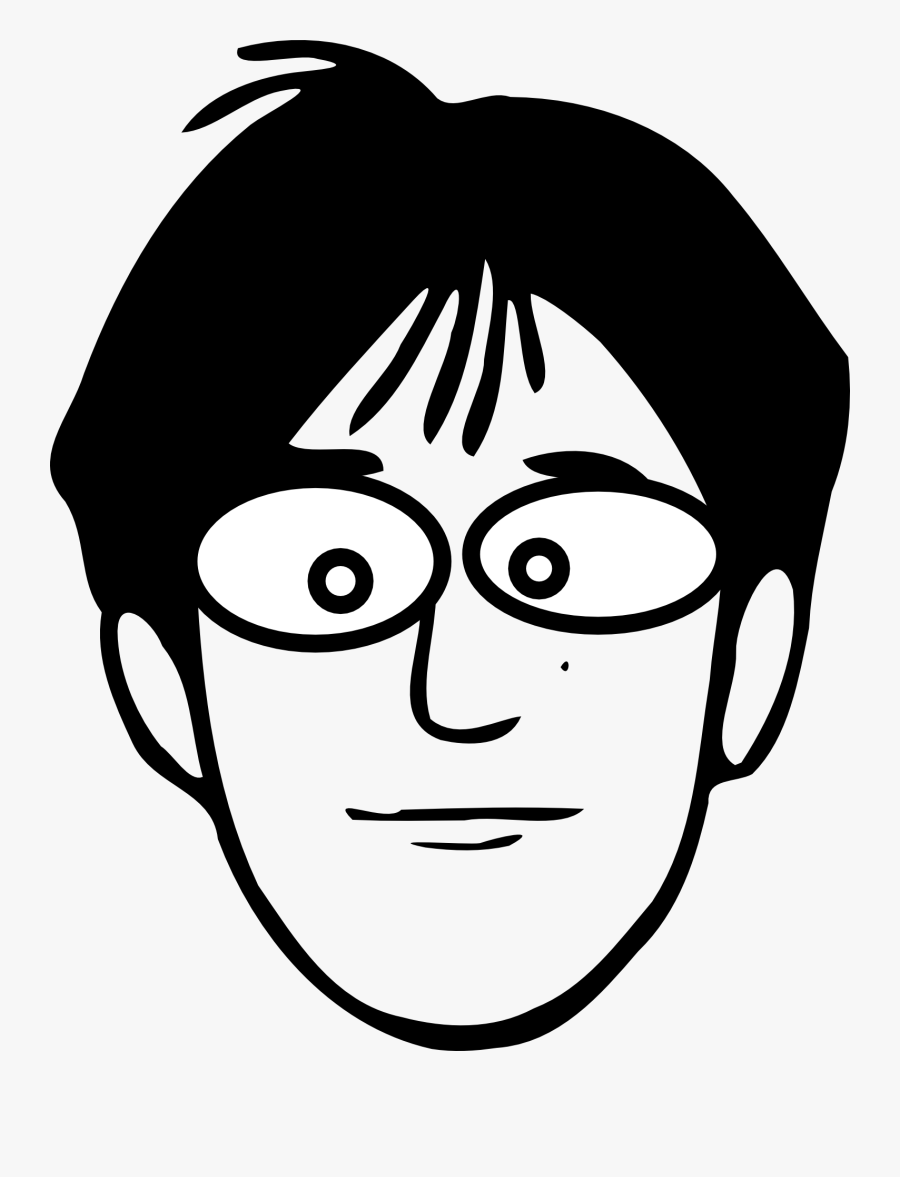 Transparent Nerdy Glasses Png - Man Face Clipart Black And White, Transparent Clipart