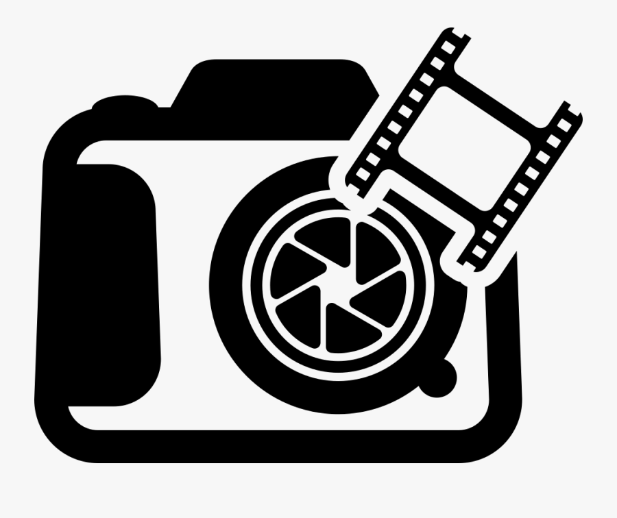 Photo Camera With Film Strip Photogram Comments - Camera With Flash Png Icon, Transparent Clipart