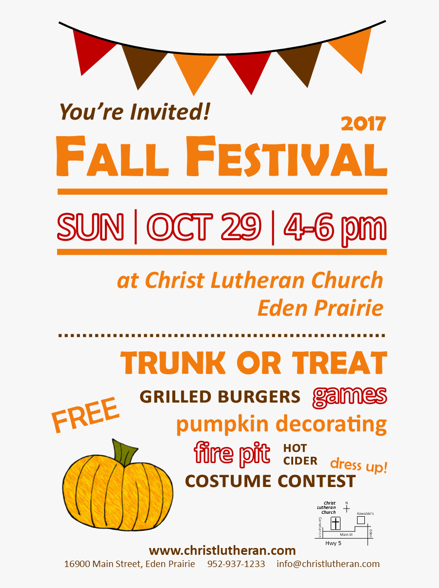 Clip Art Fall Festival Flyer - Pumpkin, Transparent Clipart