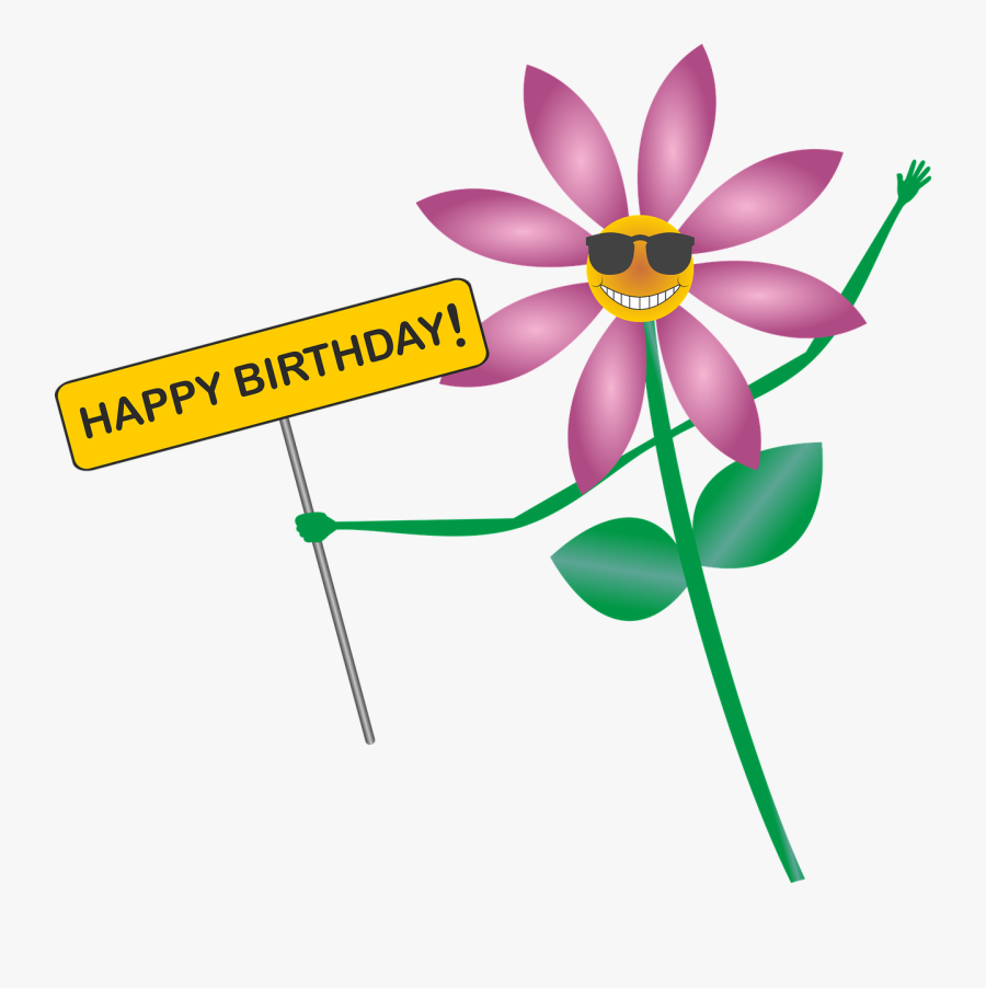 Transparent Flower Png Transparent Happy Birthday Clip, Transparent Clipart