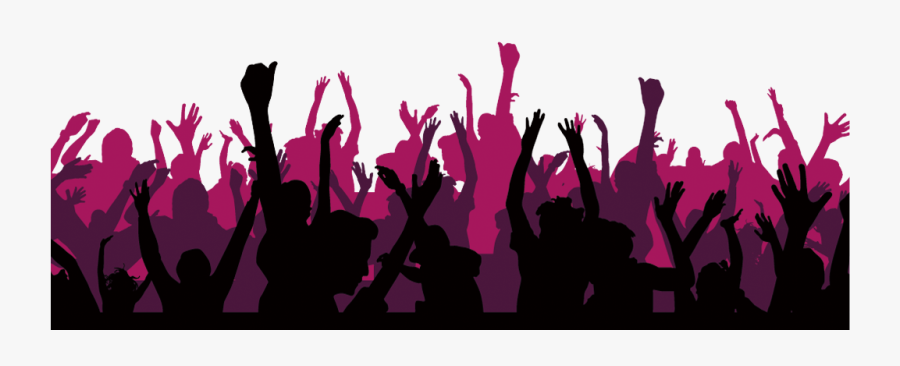 #audience #stage #orchestra #silhouette #applause #cheering - People Partying Silhouette Png, Transparent Clipart