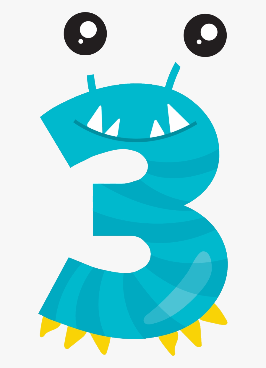 Numbers Grade Clipart Transparent Png - Monster Zahl 4, Transparent Clipart