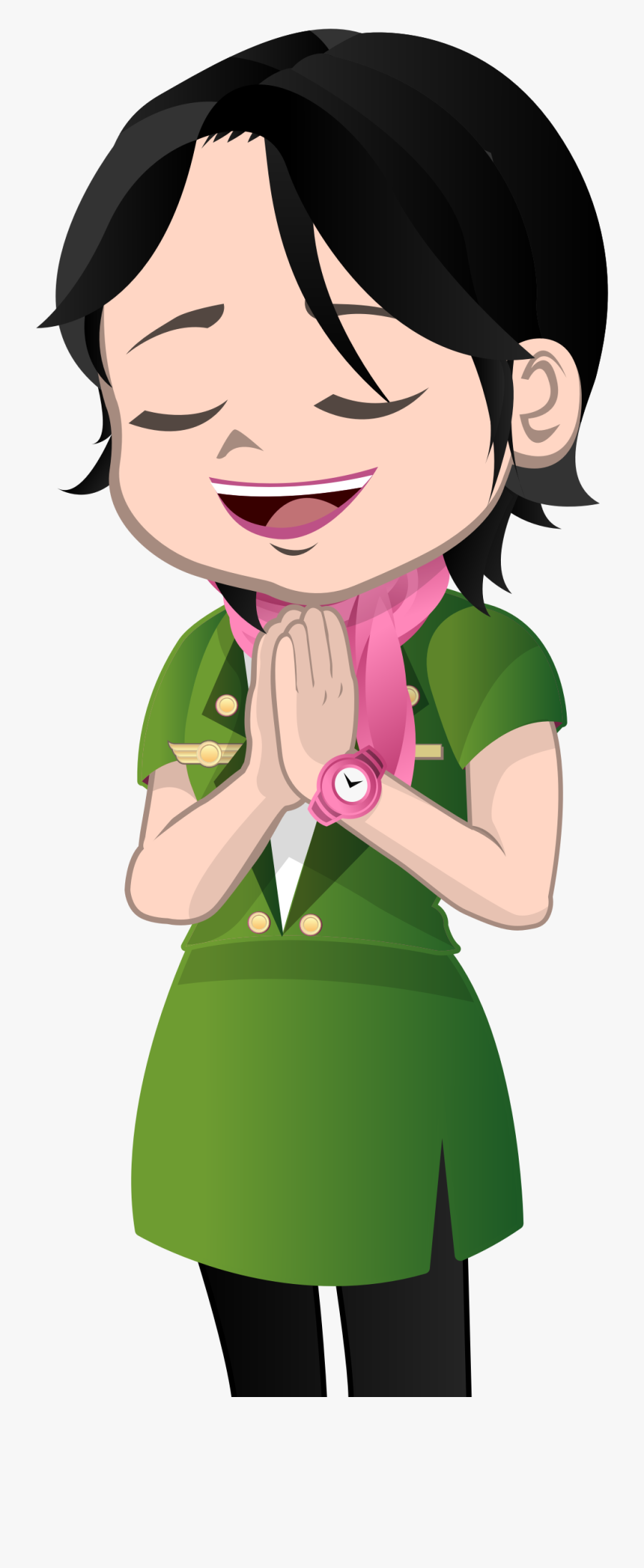 Stewardess Clip Arts - Namaste Kids Png, Transparent Clipart